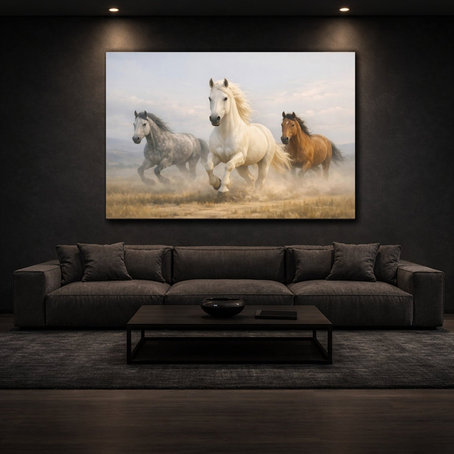 Animals Horses Galloping - Canvas Wall Art Print - YesArtYes