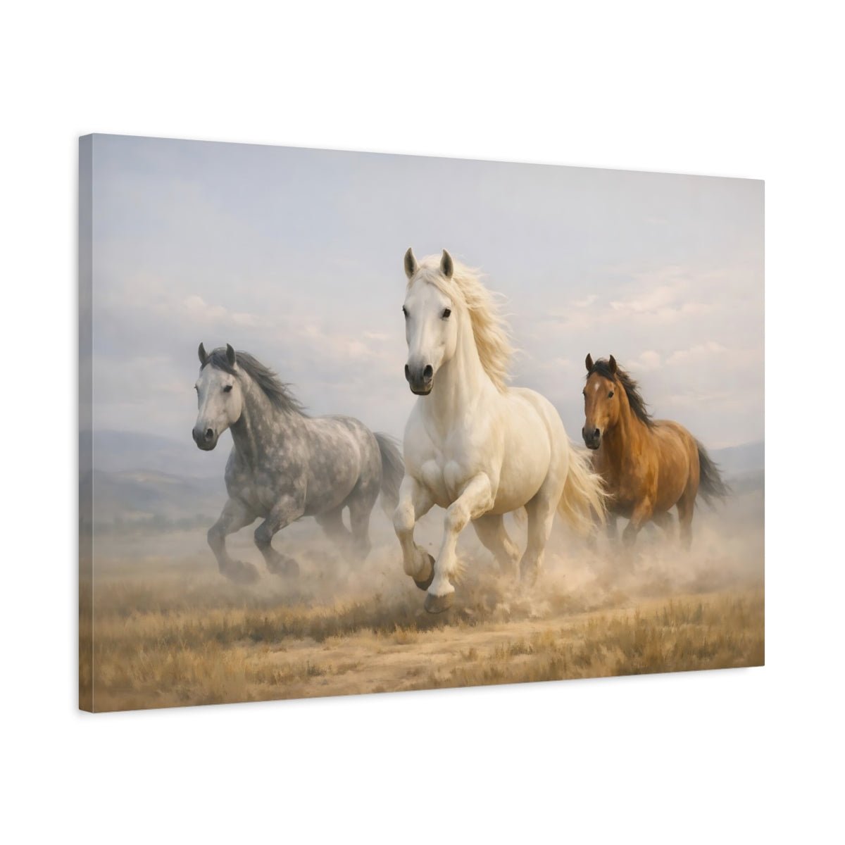 Animals Horses Galloping - Canvas Wall Art Print - YesArtYes
