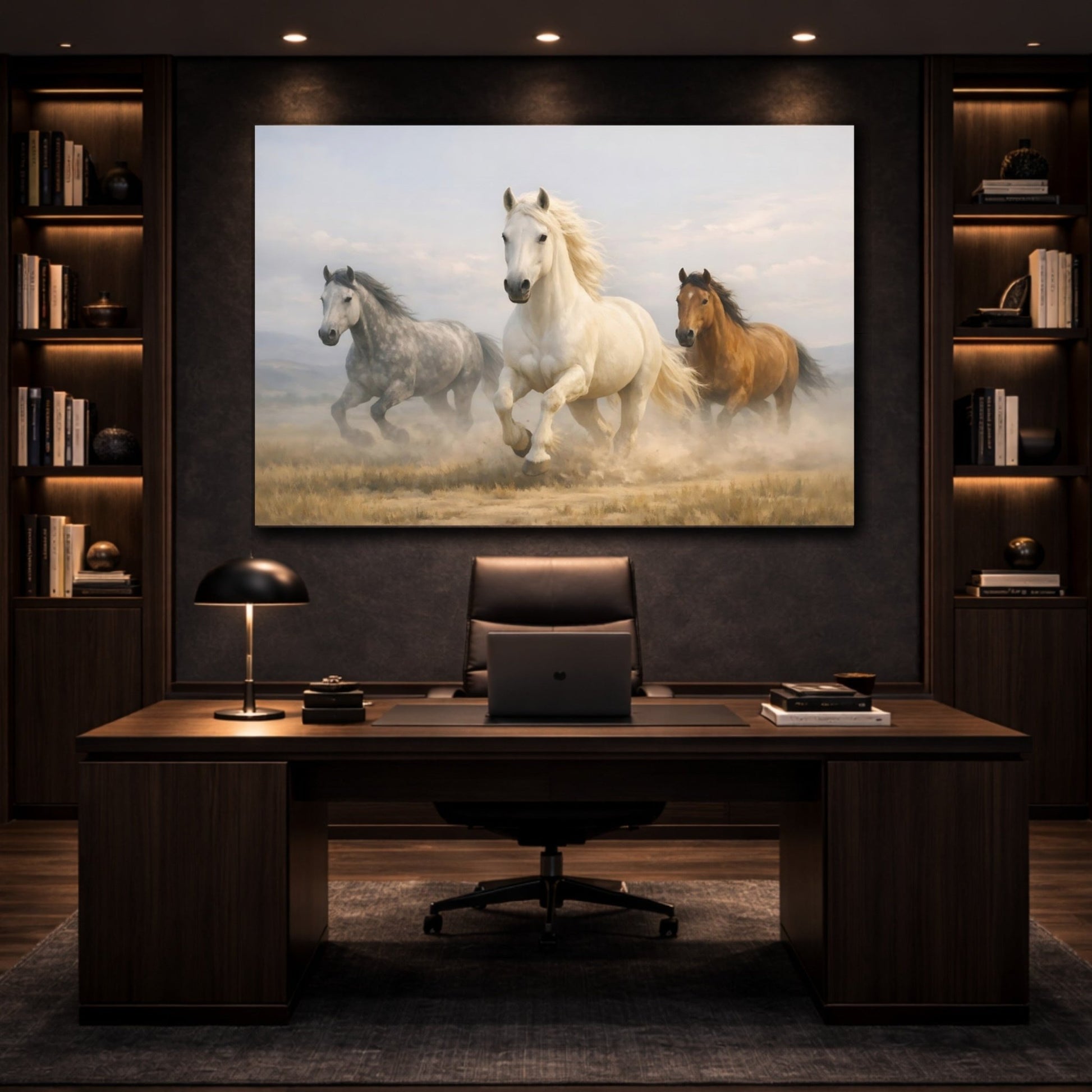 Animals Horses Galloping - Canvas Wall Art Print - YesArtYes