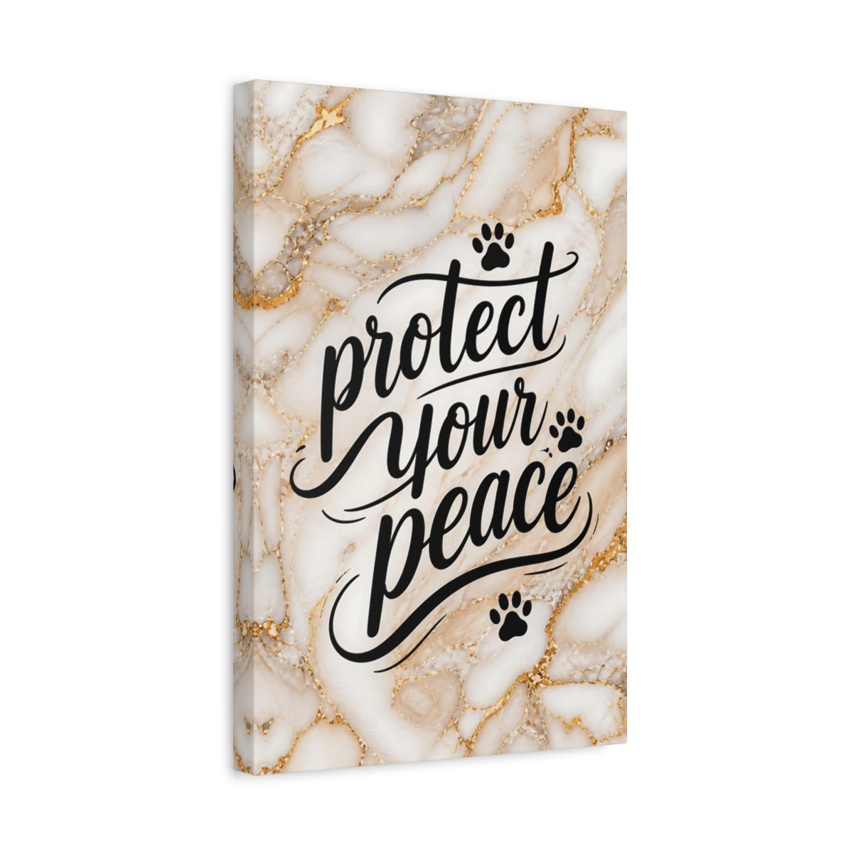 Animals Inspirational Quote Gold Marble Canvas Print – Modern Decor for Living Room, Above Fireplace - YesArtYes