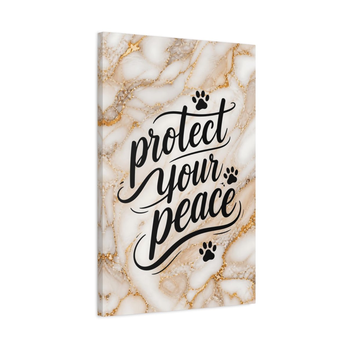 Animals Inspirational Quote Gold Marble Canvas Print – Modern Decor for Living Room, Above Fireplace - YesArtYes