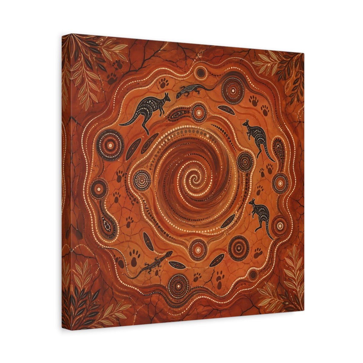Animals Kangaroos Lizards Orange And Brown Canvas Print Wall Art – Living Room Decor, Above Couch - YesArtYes