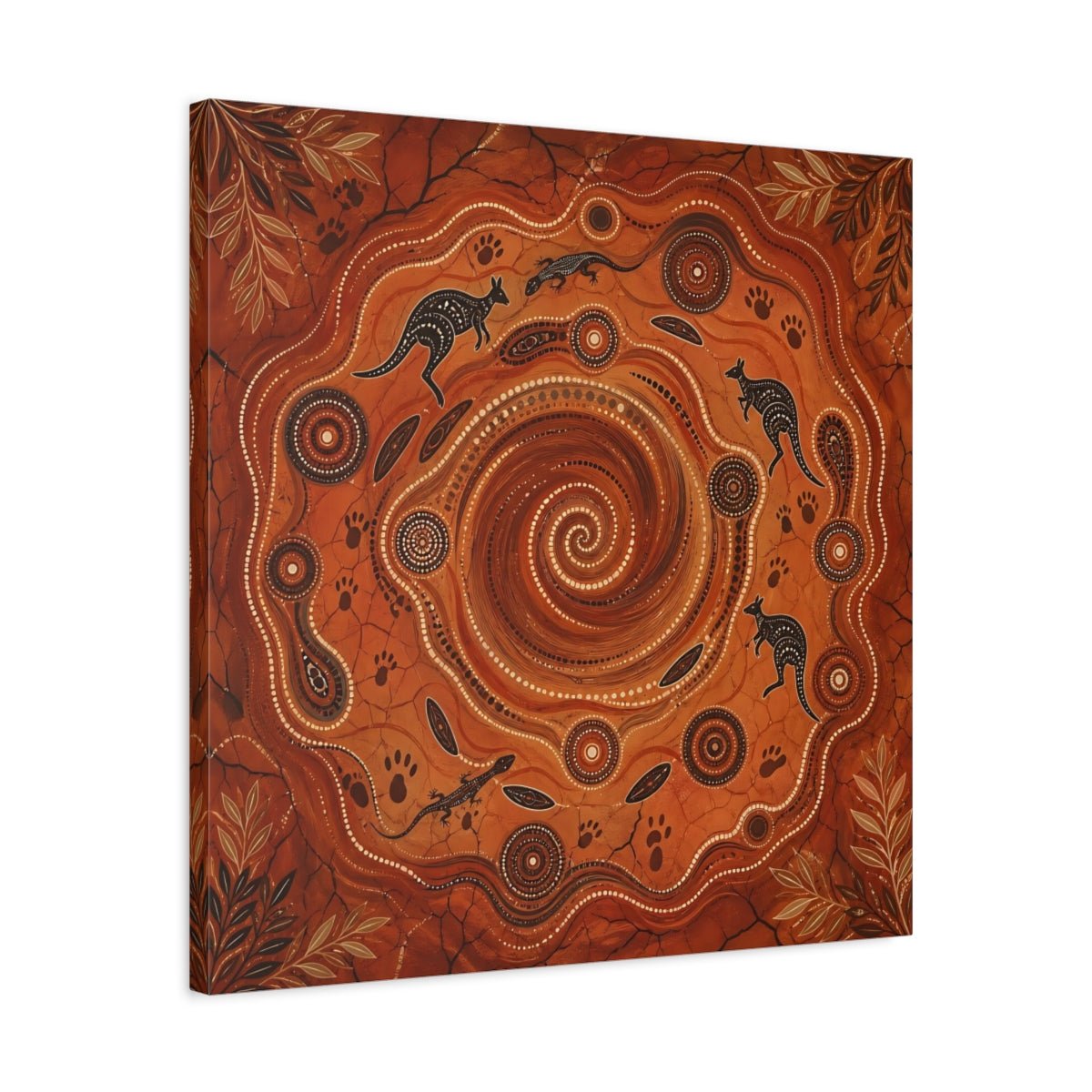 Animals Kangaroos Lizards Orange And Brown Canvas Print Wall Art – Living Room Decor, Above Couch - YesArtYes