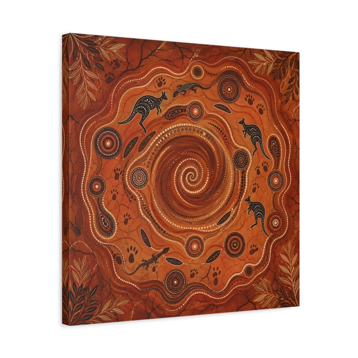Animals Kangaroos Lizards Orange And Brown Canvas Print Wall Art – Living Room Decor, Above Couch - YesArtYes