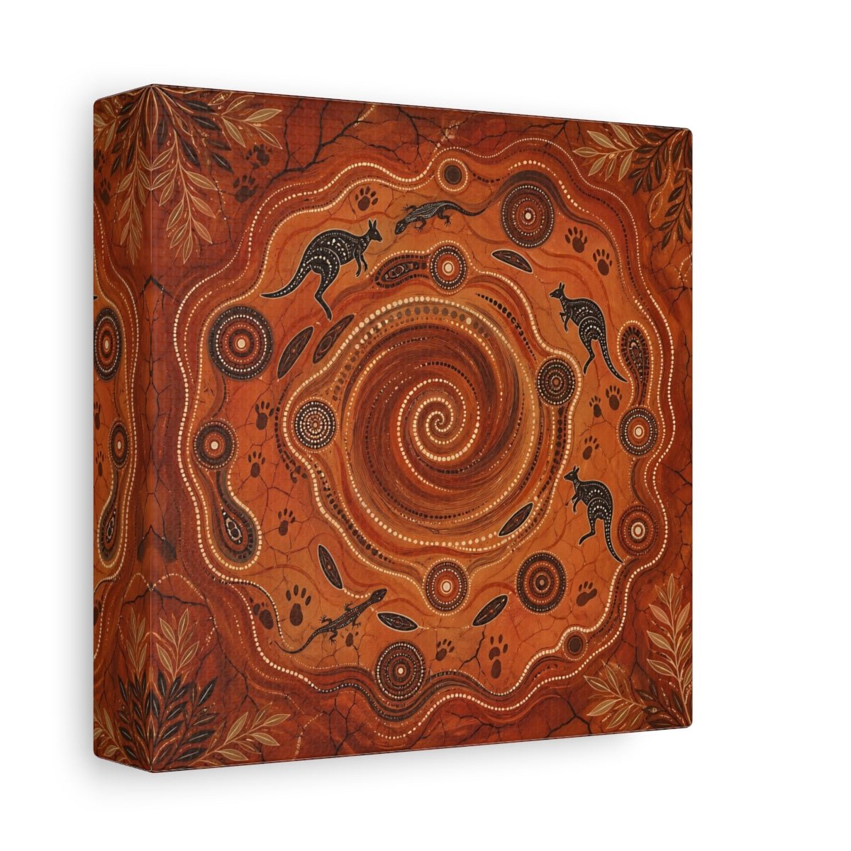 Animals Kangaroos Lizards Orange And Brown Canvas Print Wall Art – Living Room Decor, Above Couch - YesArtYes