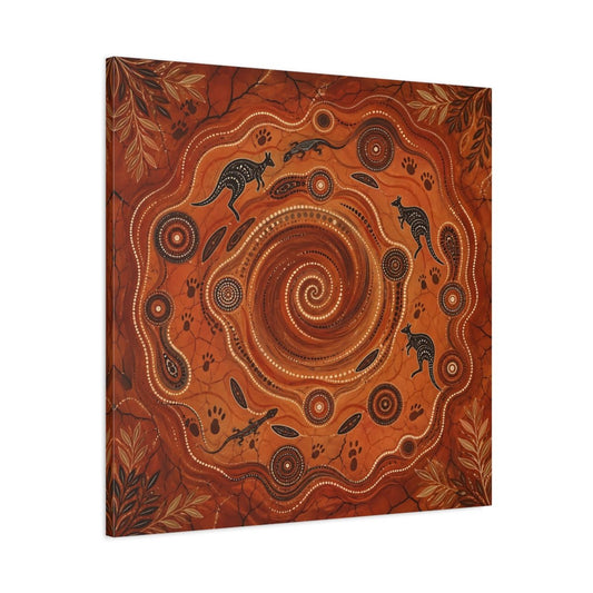 Animals Kangaroos Lizards Orange And Brown Canvas Print Wall Art – Living Room Decor, Above Couch - YesArtYes