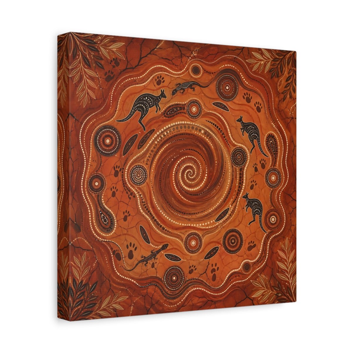 Animals Kangaroos Lizards Orange And Brown Canvas Print Wall Art – Living Room Decor, Above Couch - YesArtYes