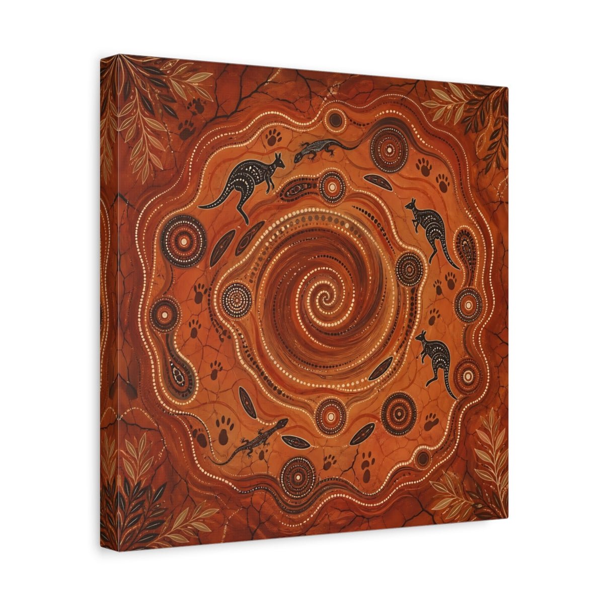 Animals Kangaroos Lizards Orange And Brown Canvas Print Wall Art – Living Room Decor, Above Couch - YesArtYes