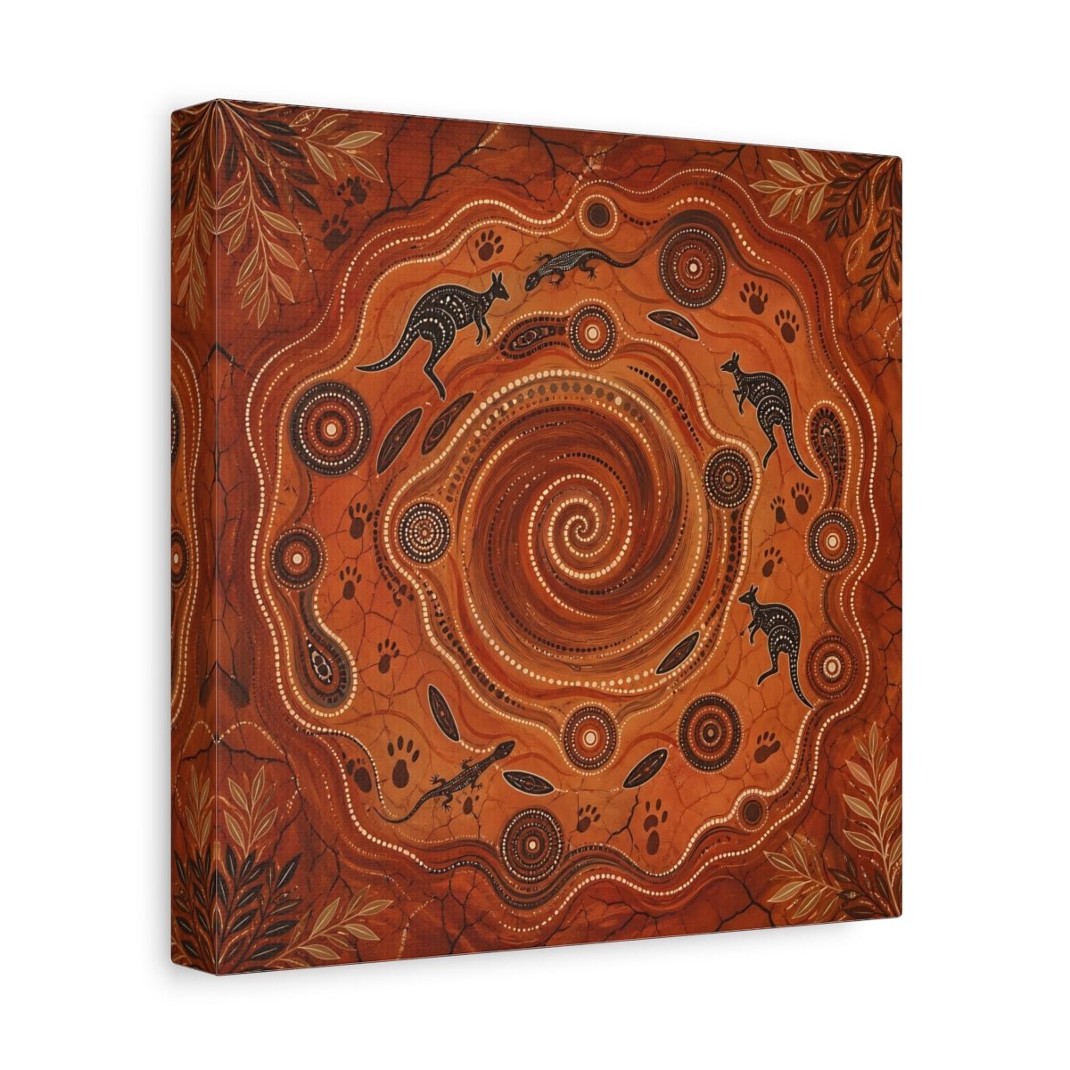Animals Kangaroos Lizards Orange And Brown Canvas Print Wall Art – Living Room Decor, Above Couch - YesArtYes