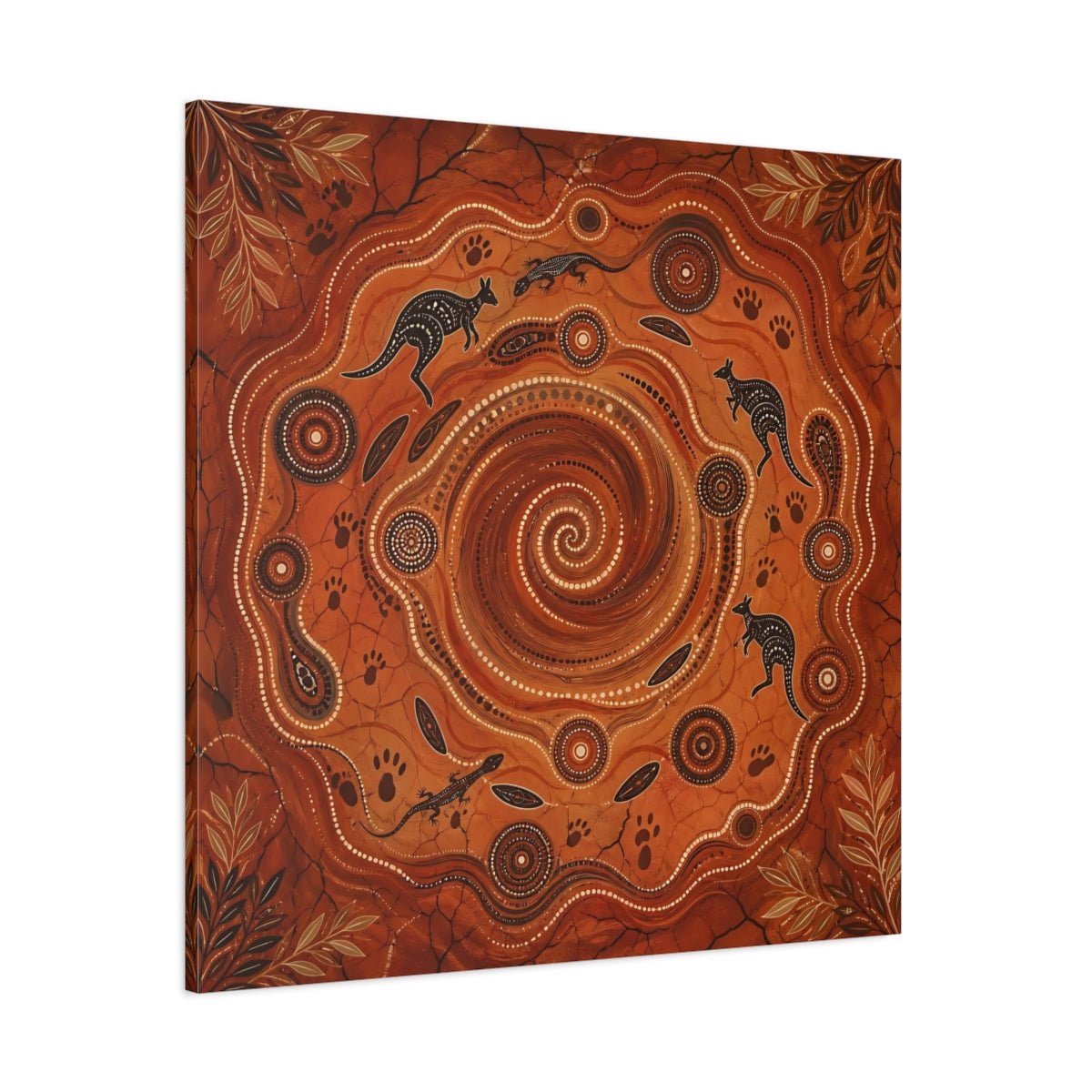 Animals Kangaroos Lizards Orange And Brown Canvas Print Wall Art – Living Room Decor, Above Couch - YesArtYes