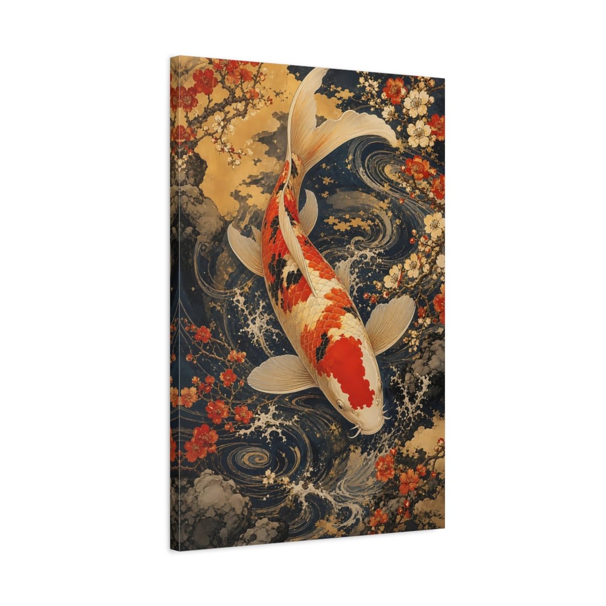 Animals Koi Fish Art Canvas Print – Living Room, Above Console Table, Multi - color - YesArtYes