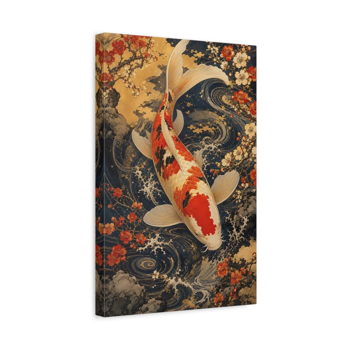 Animals Koi Fish Art Canvas Print – Living Room, Above Console Table, Multi - color - YesArtYes