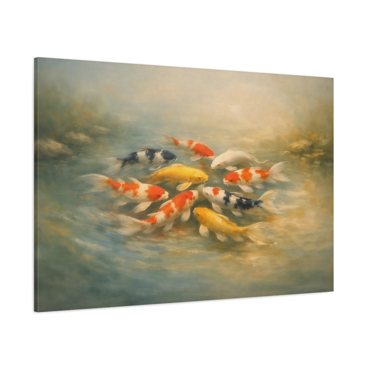Main Mockup. Animals Koi Fish Colorful Koi shown as stretched canvas wall art