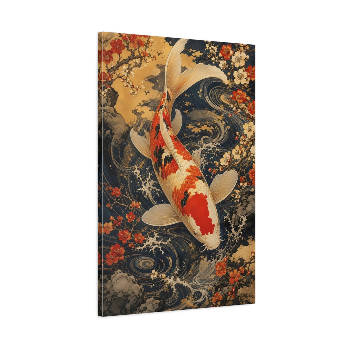 Main Mockup. Animals Koi Fish Koi Fish Art shown as stretched canvas wall art