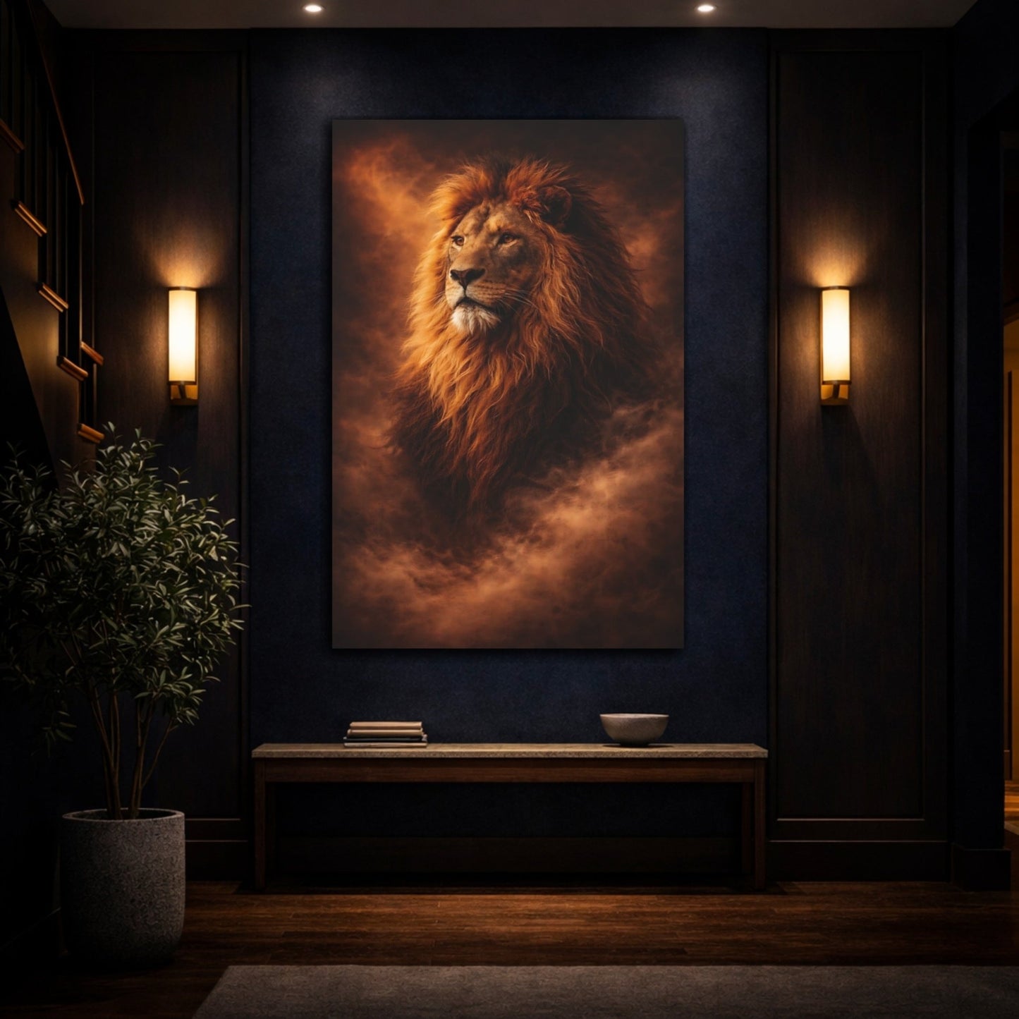 Animals Lion Majestic - Canvas Wall Art Print - YesArtYes