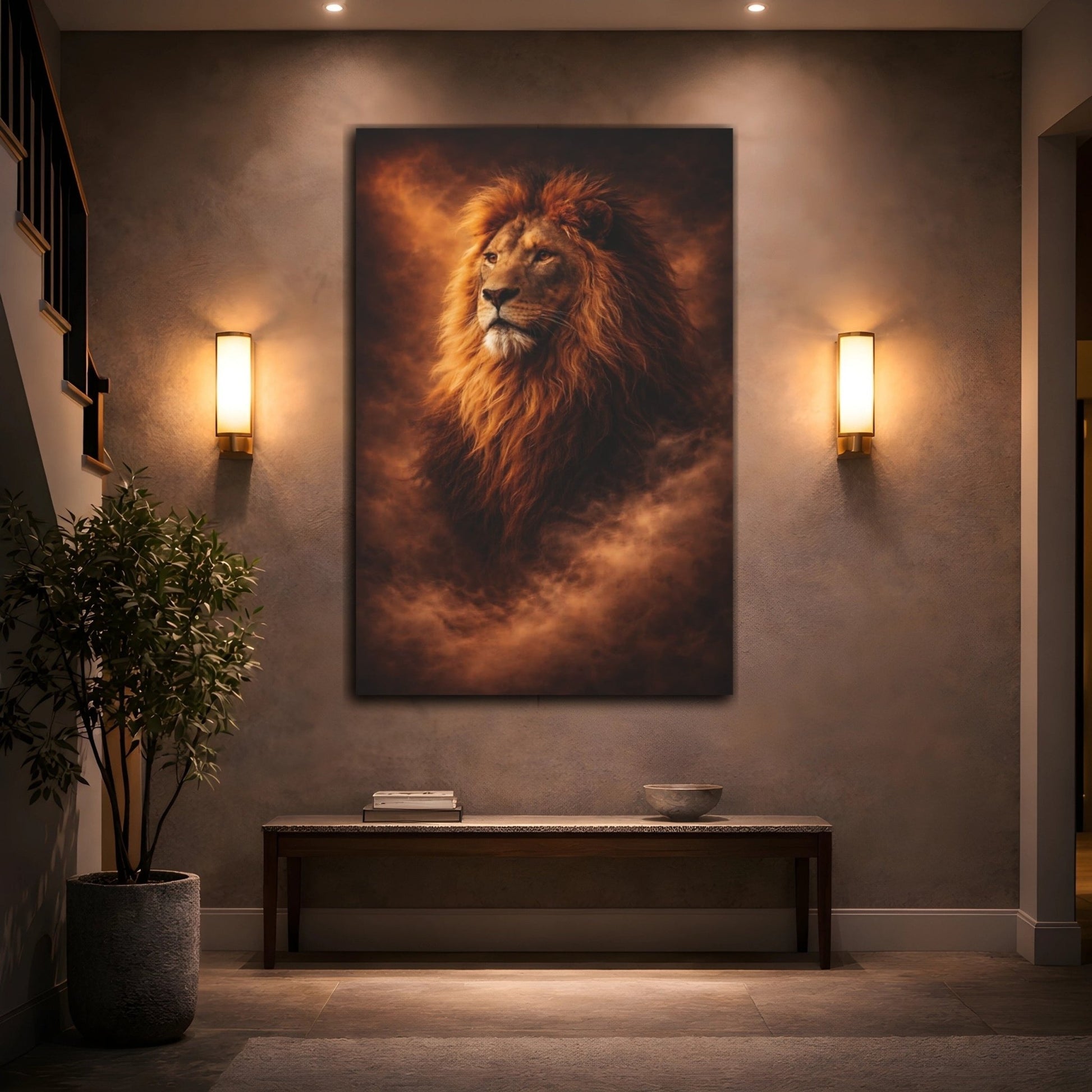Animals Lion Majestic - Canvas Wall Art Print - YesArtYes