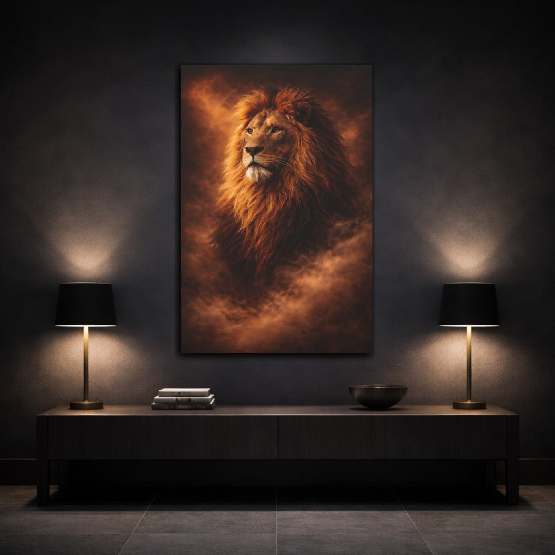 Animals Lion Majestic - Canvas Wall Art Print - YesArtYes