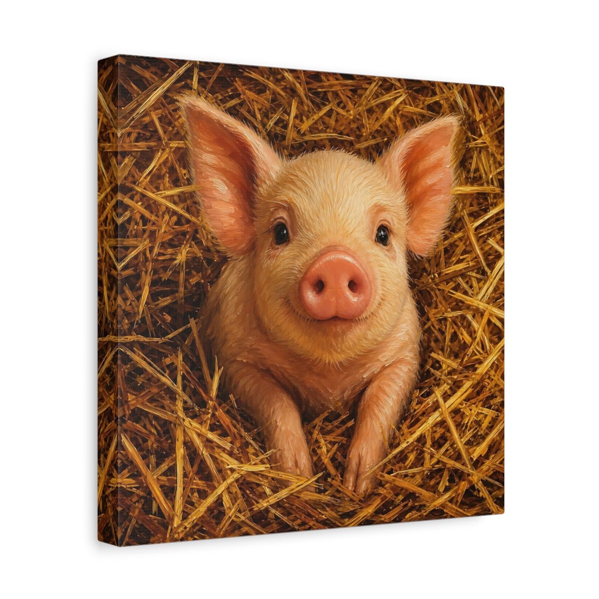 Animals Piglet Cute Canvas Print – realistic Decor for Nursery, Feature Wall - YesArtYes
