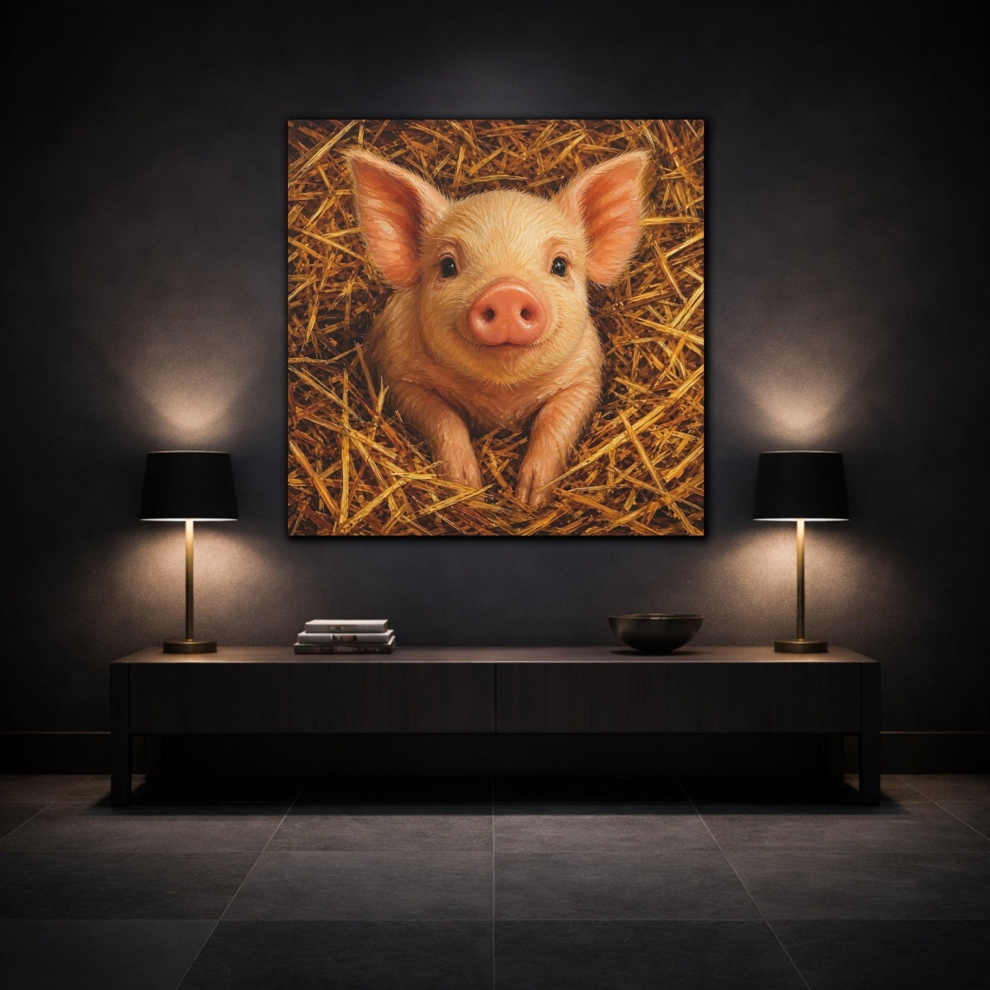 Animals Piglet Cute Canvas Print – realistic Decor for Nursery, Feature Wall - YesArtYes
