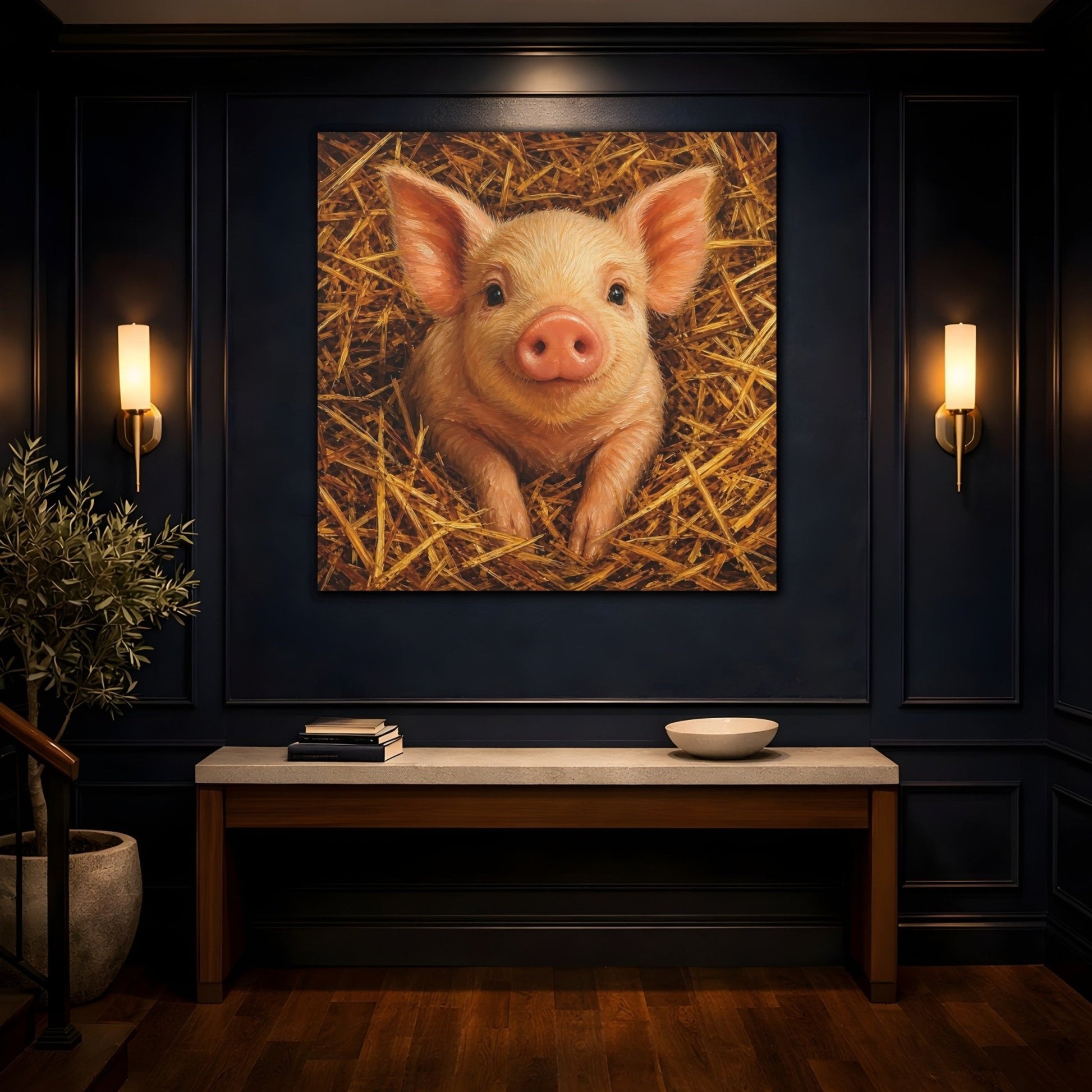 Animals Piglet Cute Canvas Print – realistic Decor for Nursery, Feature Wall - YesArtYes