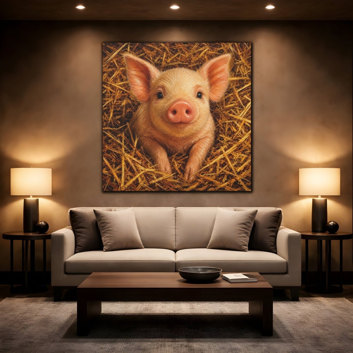 Animals Piglet Cute Canvas Print – realistic Decor for Nursery, Feature Wall - YesArtYes
