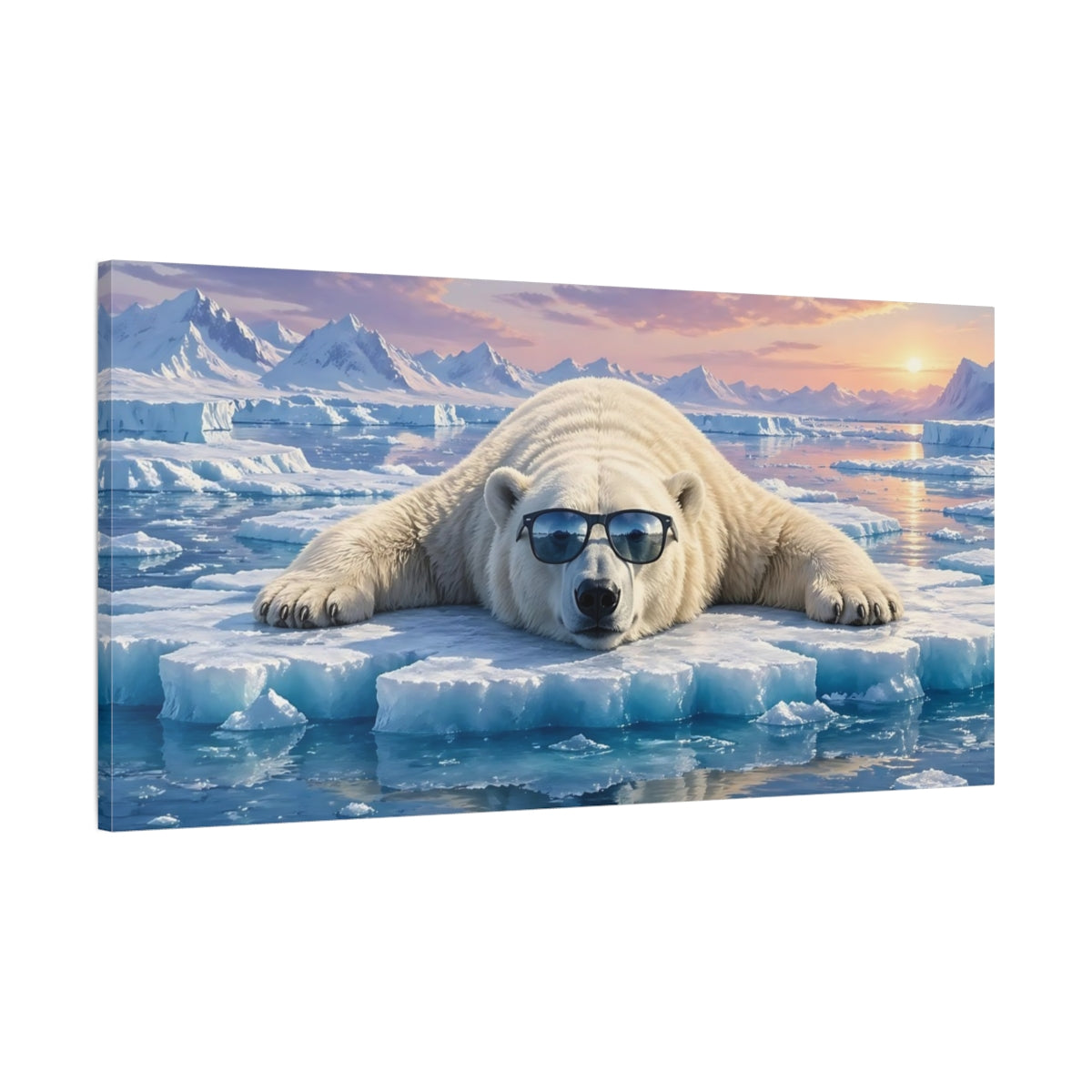 Main Mockup. Animals Polar Bear Cool Polar Bear shown as stretched canvas wall art