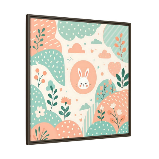 Animals Rabbit Pastel Framed Canvas Print – Cute Decor for Nursery, Gallery Wall - YesArtYes