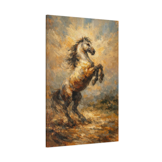 Main Mockup. Animals Rearing Horse Brown Rearing Horse shown as stretched canvas wall art