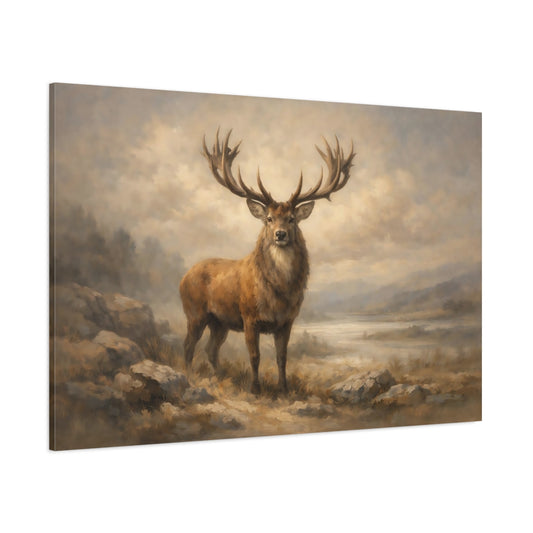 Main Mockup. Animals Red Deer Brown Red Deer shown as stretched canvas wall art