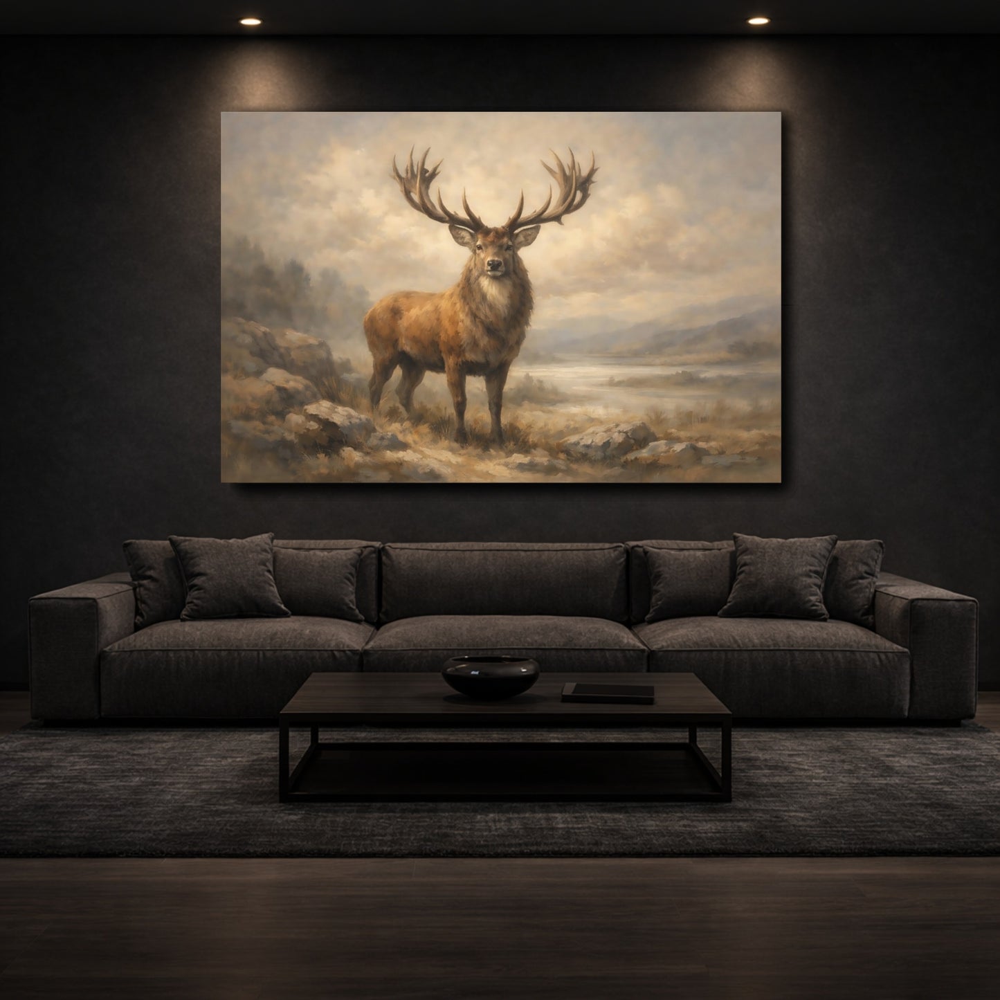 Mockup 2. Animals Red Deer Brown Red Deer shown as stretched canvas wall art