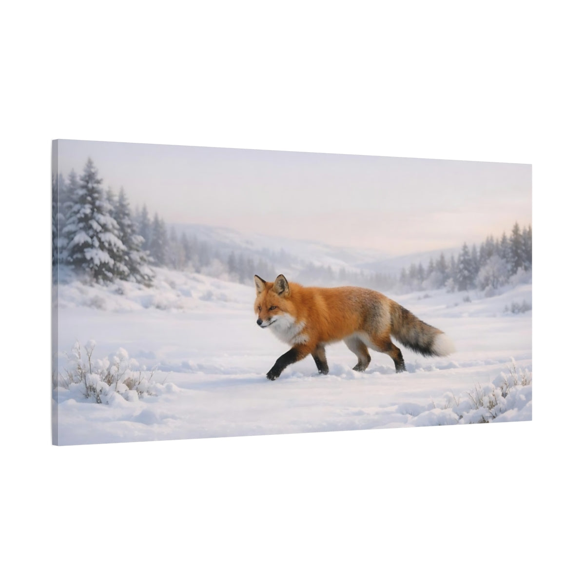 Main Mockup. Animals Red Fox Orange Fox shown as stretched canvas wall art