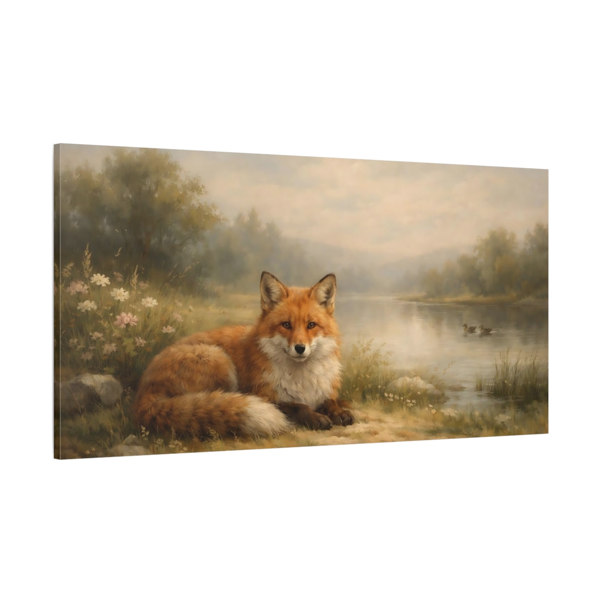 Main Mockup. Animals Red Fox Red Fox Nature shown as stretched canvas wall art
