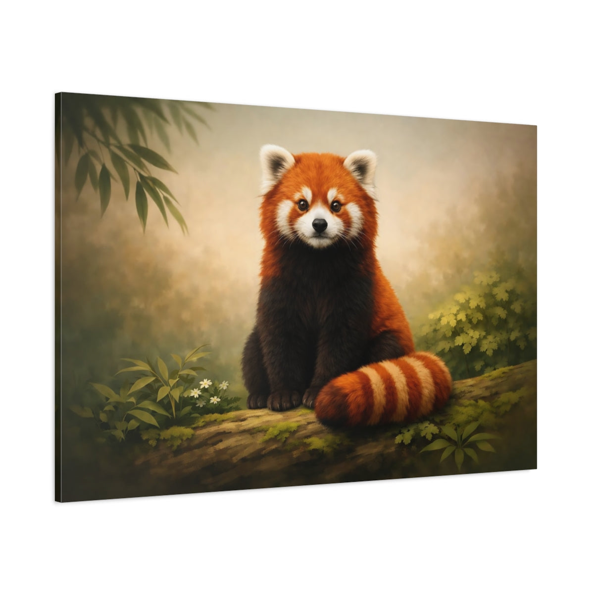 Animals Red Panda Brown And Orange shown as stretched canvas wall art