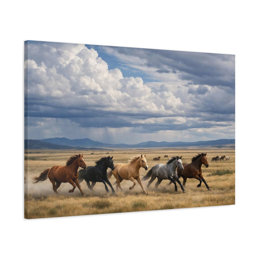 Animals Running Horses - Canvas Wall Art Print - YesArtYes