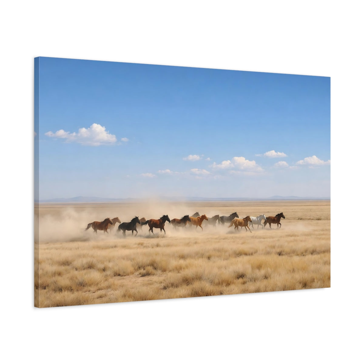 Main Mockup. Animals Running Horses Wild Horses Running shown as stretched canvas wall art