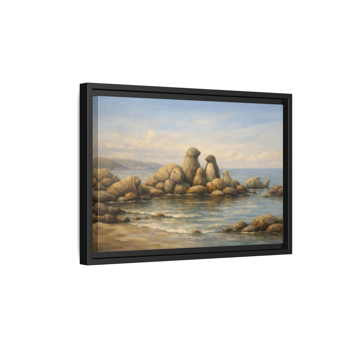 Side Mockup 6. Animals Sea Animals Coastal Animals shown as stretched canvas wall art