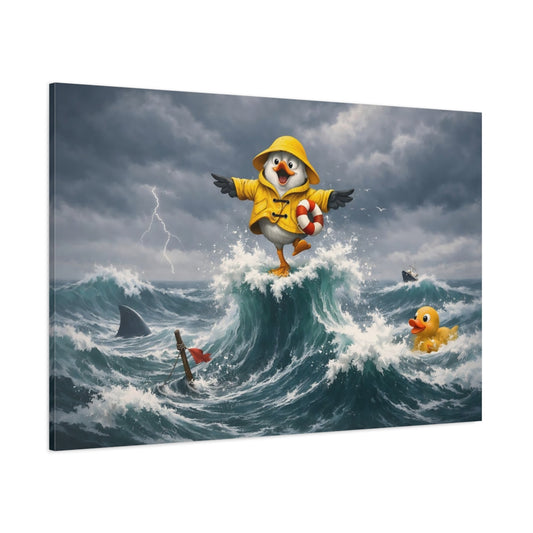 Animals Seagull Yellow Bird Storm shown as stretched canvas wall art