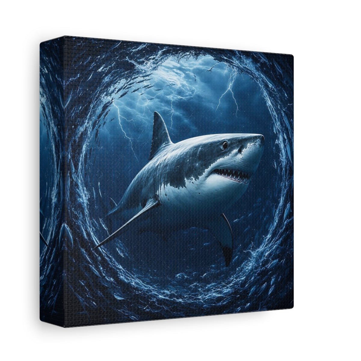 Animals Shark Blue Canvas Print Wall Art – Living Room Decor, Above Couch - YesArtYes