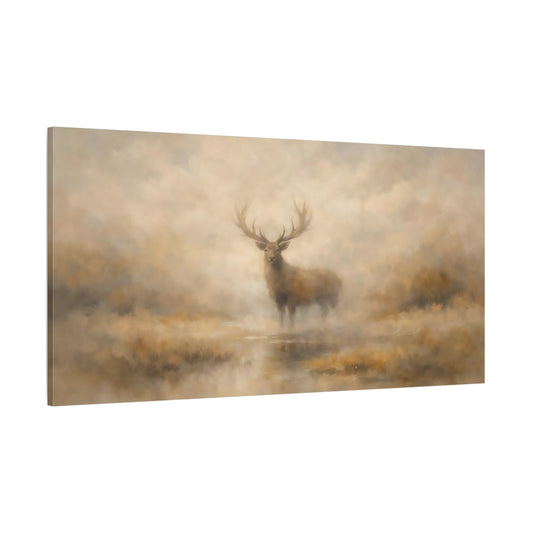 Main Mockup. Animals Stag Brown And Cream shown as stretched canvas wall art