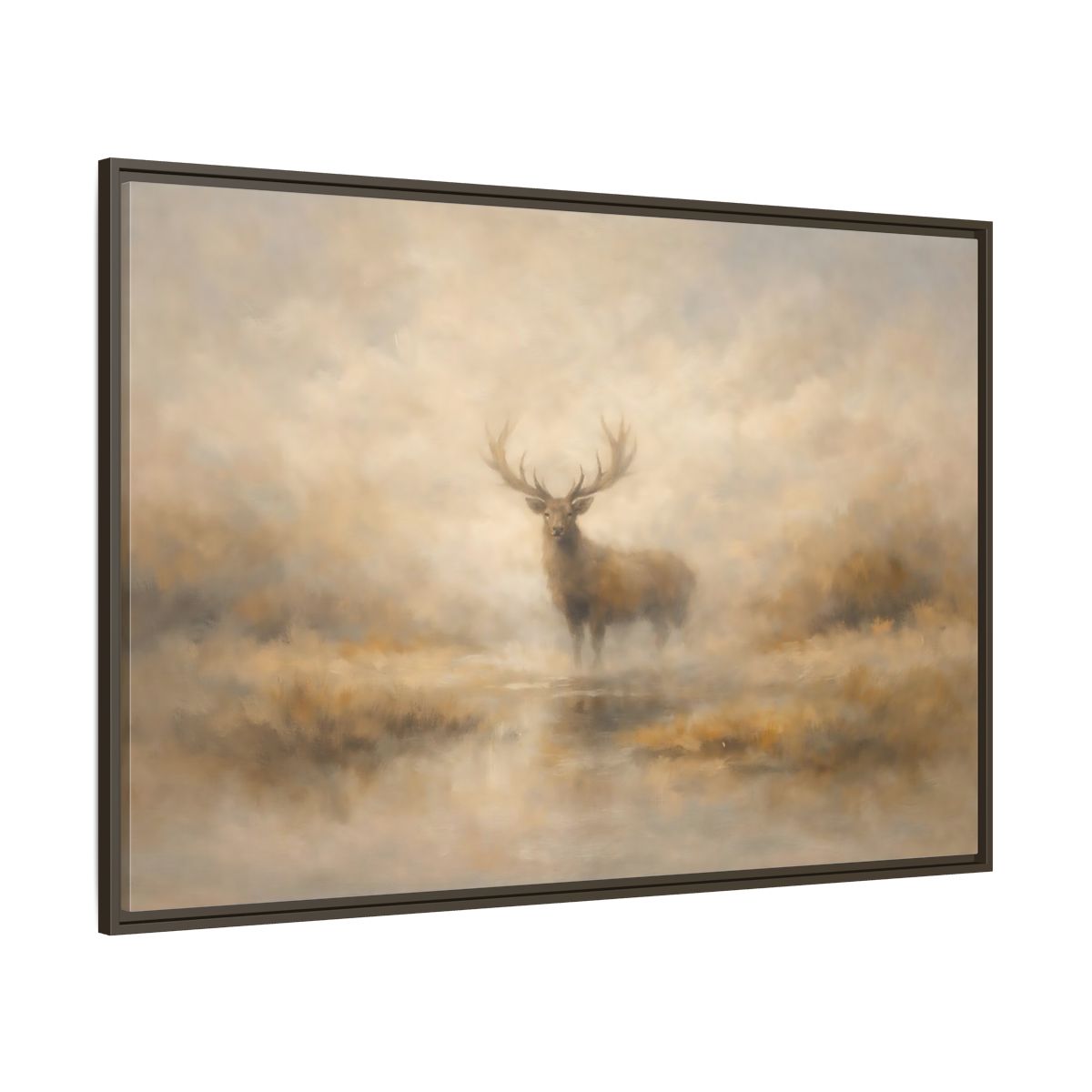 Main Mockup. Animals Stag Misty Stag shown as stretched canvas wall art
