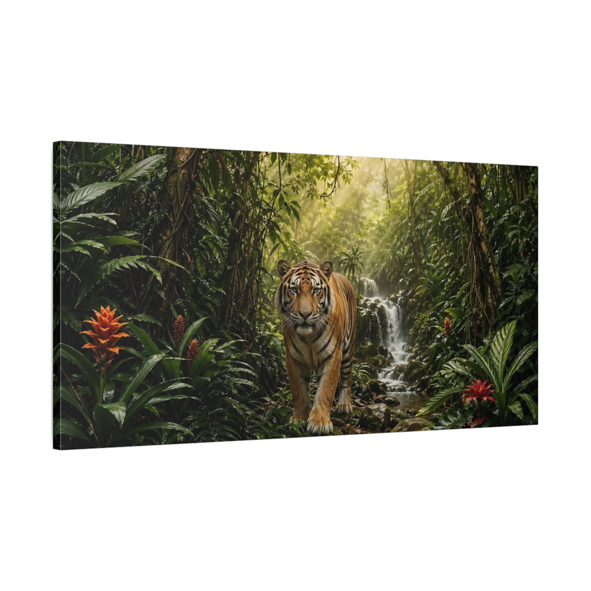 Main Mockup. Animals Tiger Jungle Tiger shown as stretched canvas wall art