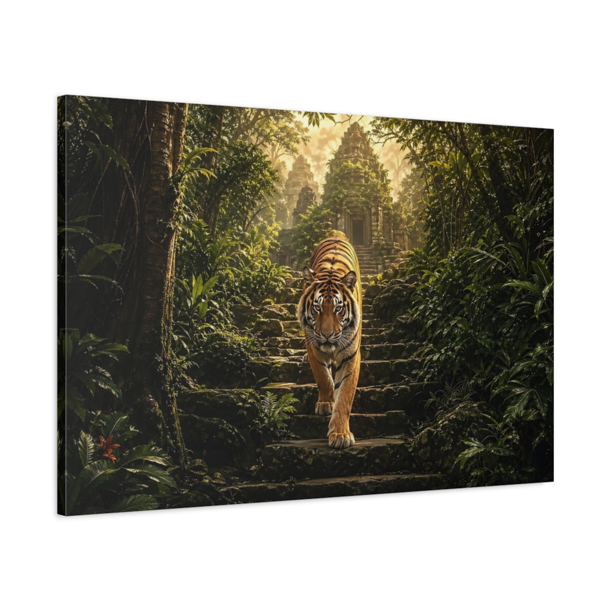 Main Mockup. Animals Tiger Jungle Tiger shown as stretched canvas wall art