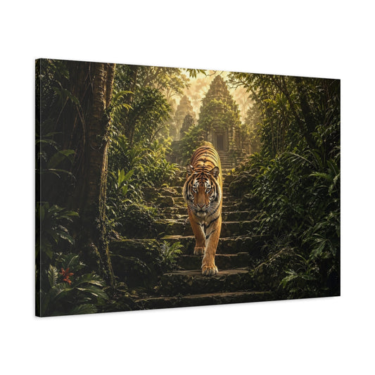 Main Mockup. Animals Tiger Jungle Tiger shown as stretched canvas wall art
