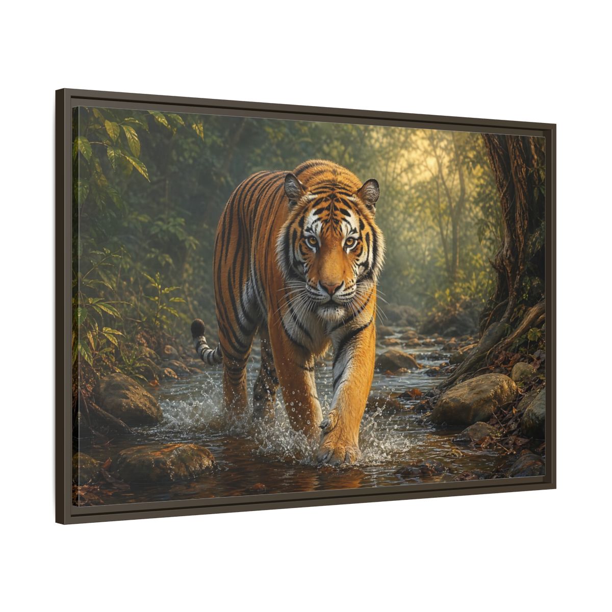 Main Mockup. Animals Tiger Orange Tiger shown as stretched canvas wall art