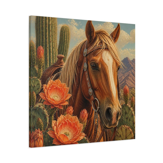Animals Western Horse Canvas Print Wall Art – Realistic Living Room, Above Couch - YesArtYes