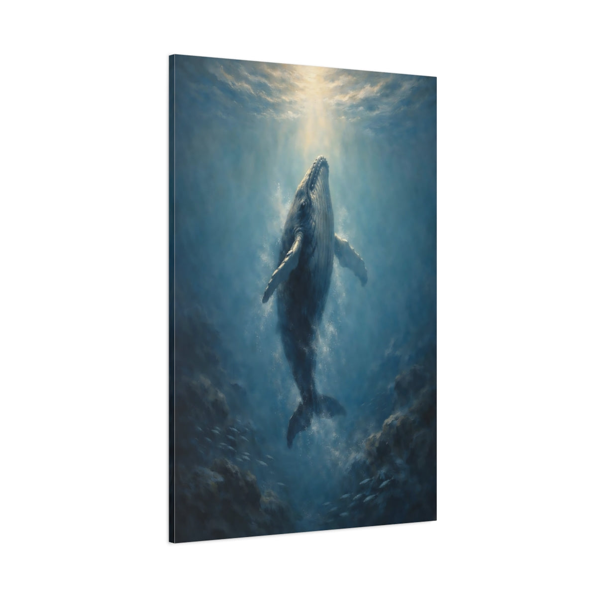 Main Mockup. Animals Whale Blue Whale shown as stretched canvas wall art