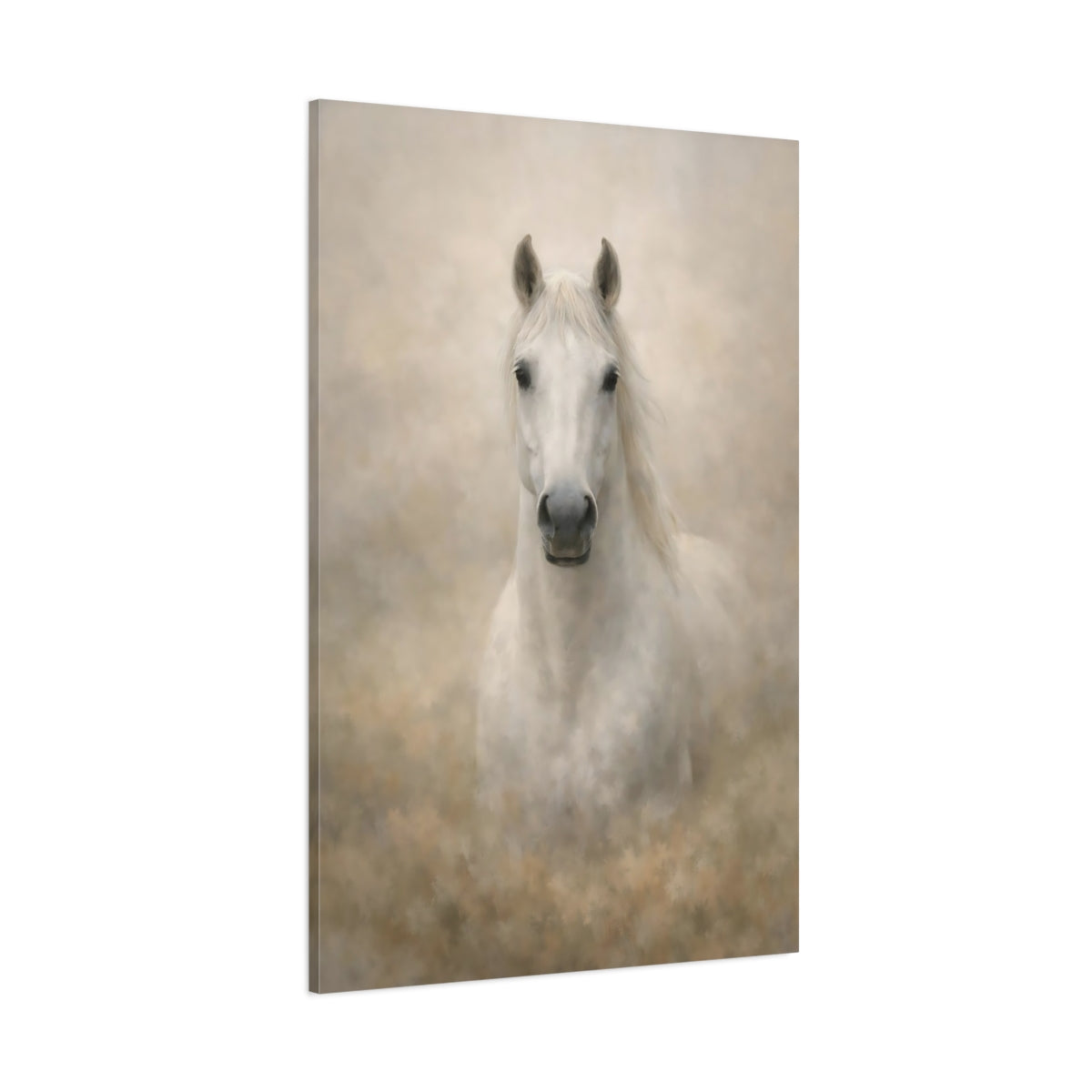 Animals White Horse White Horse shown as stretched canvas wall art