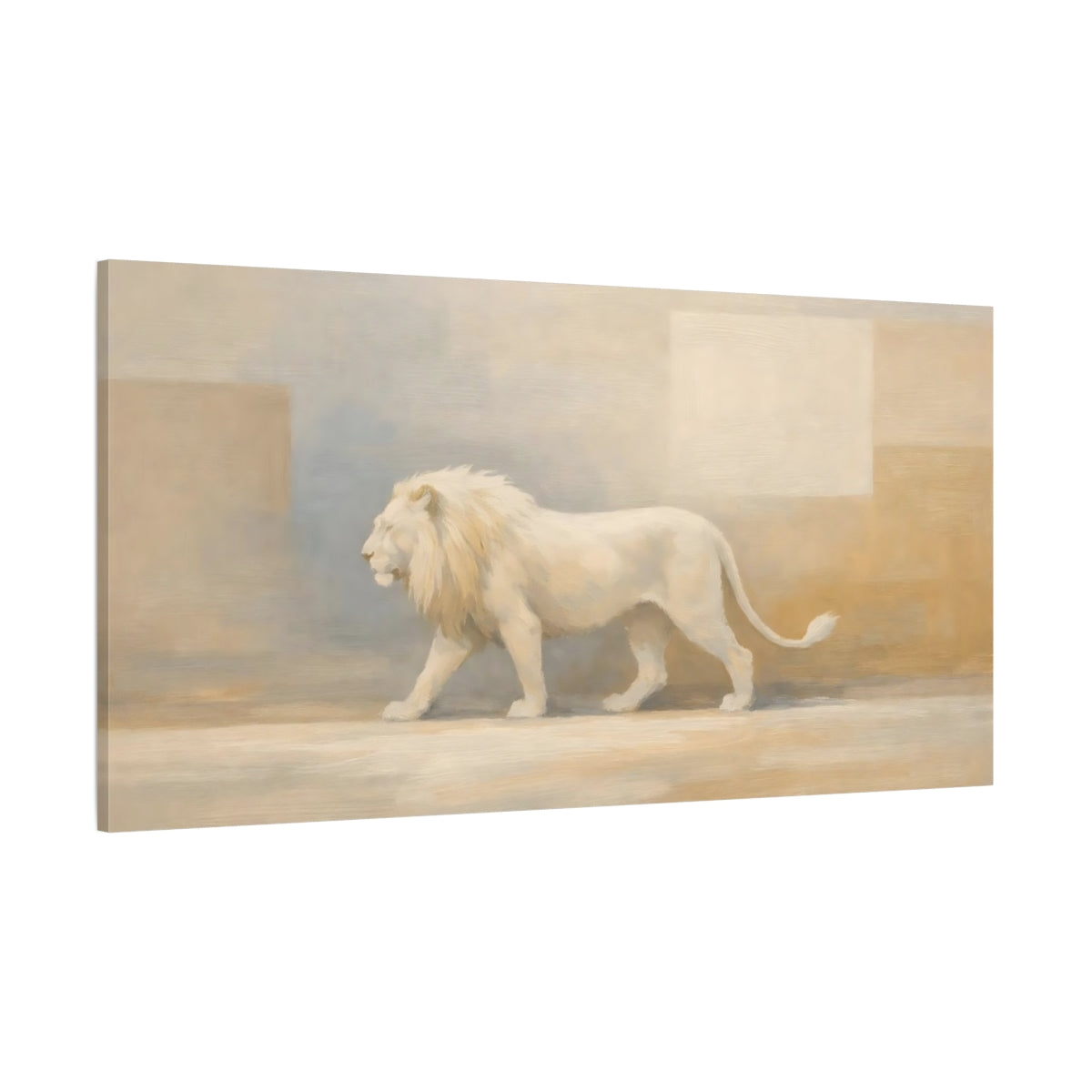 Main Mockup. Animals White Lion White Lion Art shown as stretched canvas wall art