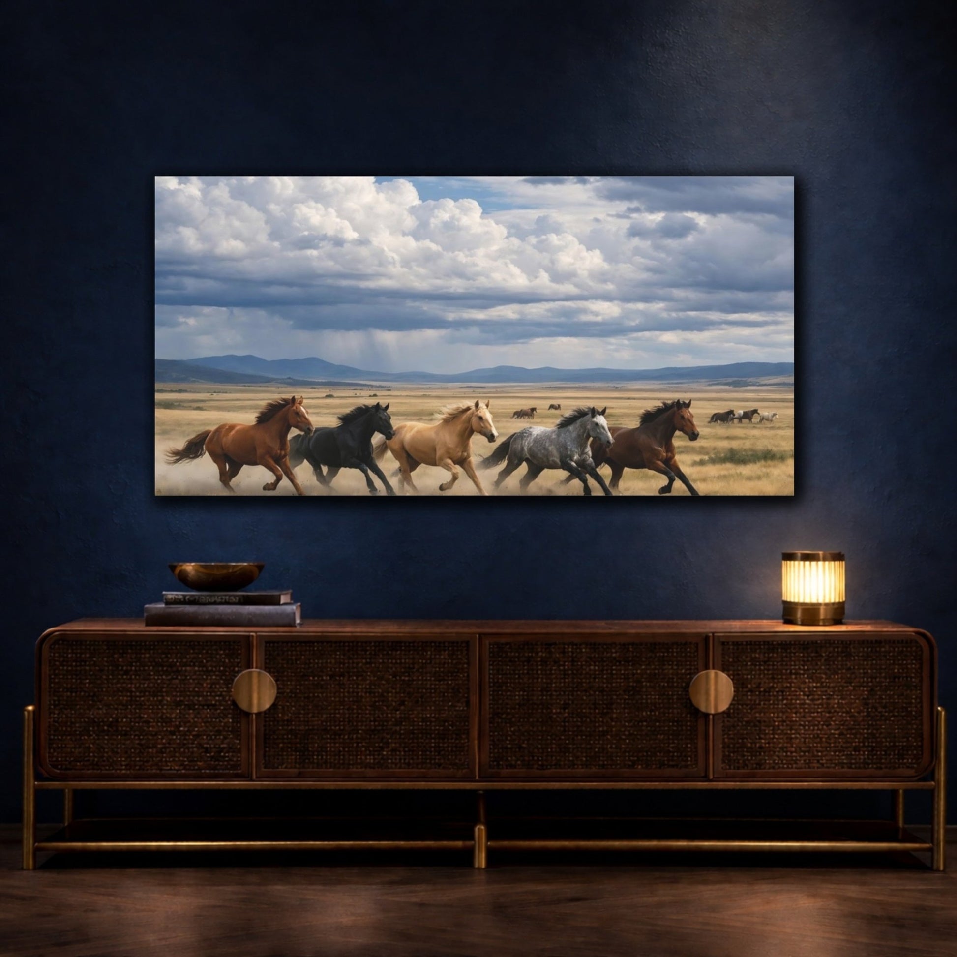 Animals Wild Horses - Canvas Wall Art Print - YesArtYes