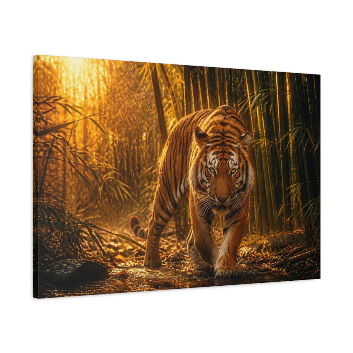 Main Mockup. Animals Wildlife Tiger Walk shown as canvas print